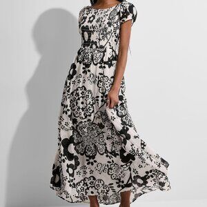 Free People Open Cross Tie Back Flowers Maxi Dress